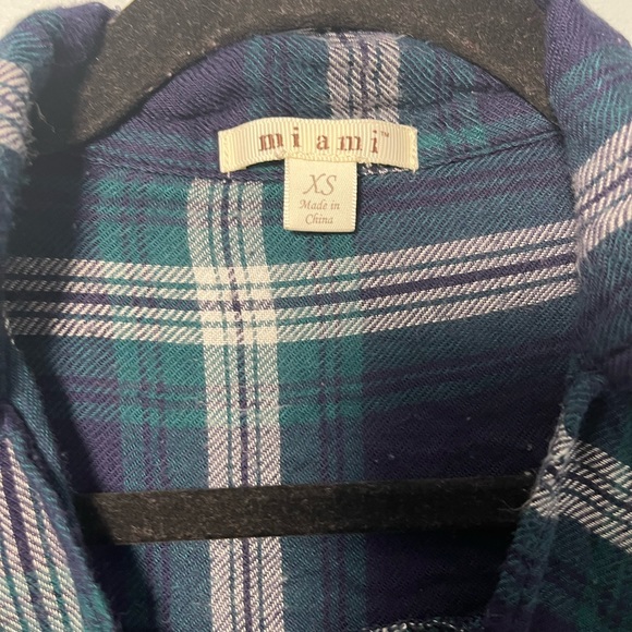 • Plaid Wrap Top Green and Blue - Picture 8 of 14